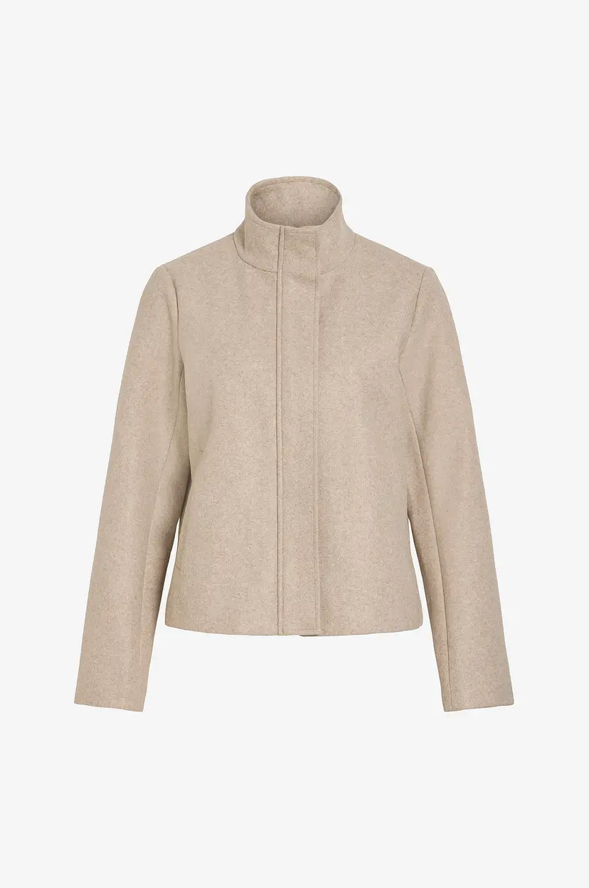 Vila Jakke viClaudia L/s High Neck Short Jkt- - Brun