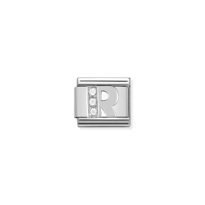 Nomination Letter R Cubic Zirconia Silver