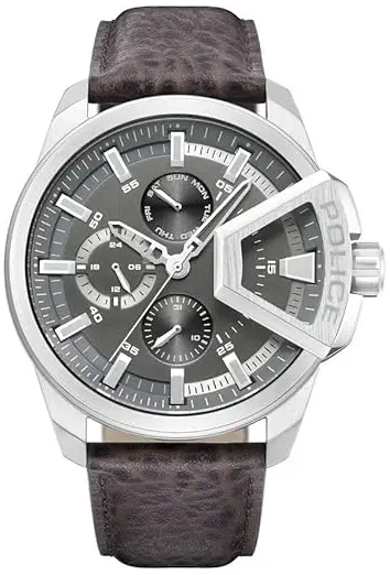 Police Police Herreklokke PEWJF0005703 Underlined Grå/Lær Ø46 mm