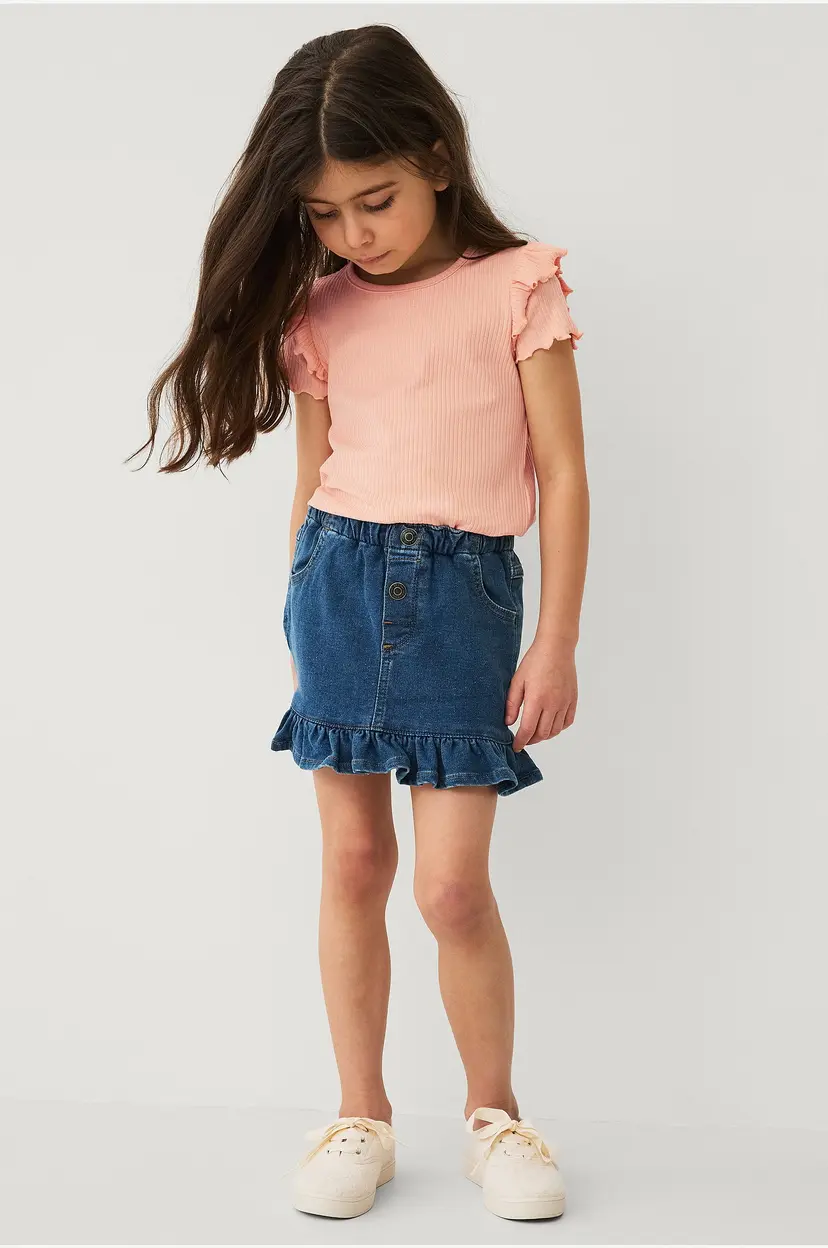 Ellos Collection Denim skjørt i jersey - Blå