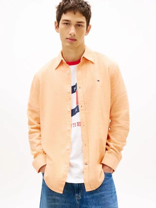 Tommy Jeans TJM REG LINEN BLEND SHIRT EXT
