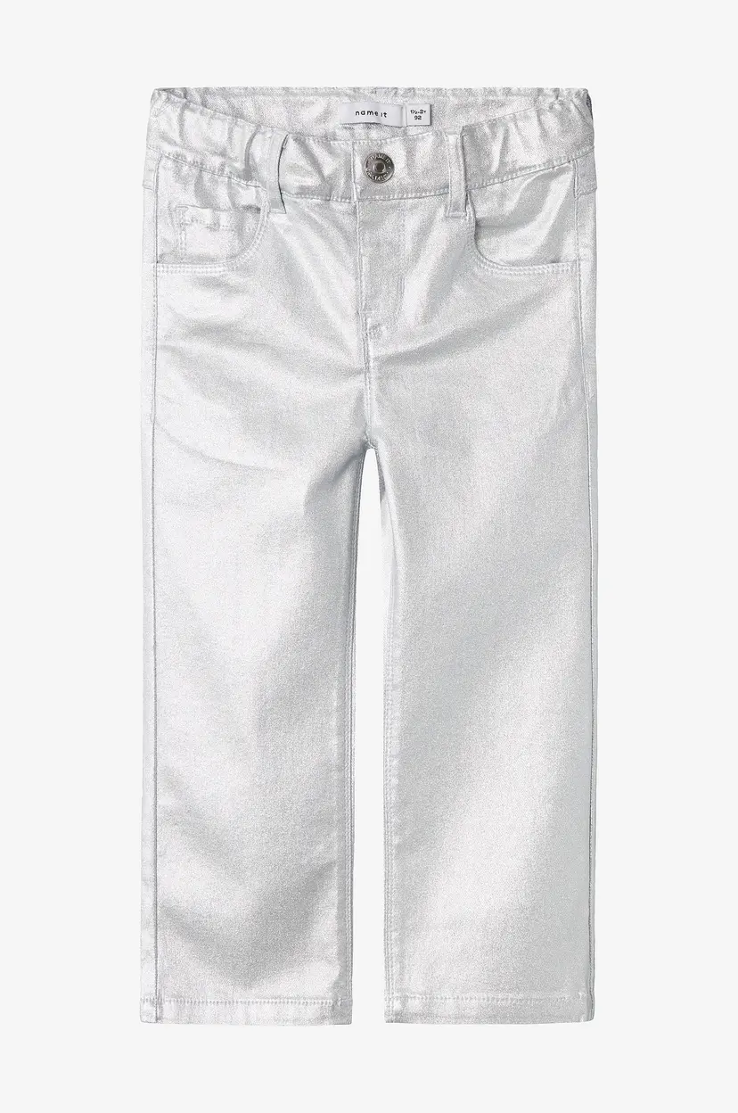 NAME IT Bukser nfRose Straight Twill Pant - Sølv