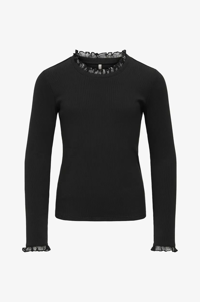 Kids Only Topp kogLeslie L/S Lace Mix - Svart