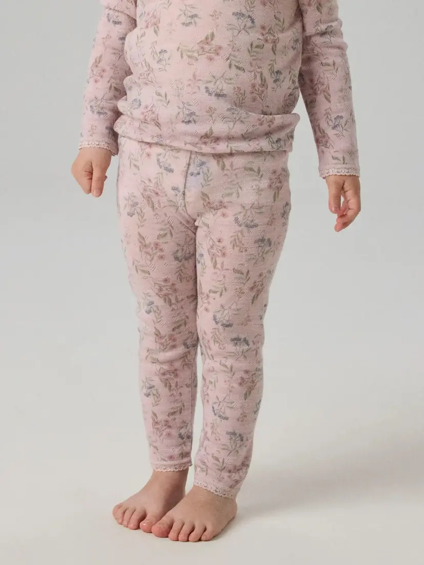 NAME IT Ullleggings "WANG" Mini Violet Ice Blomster