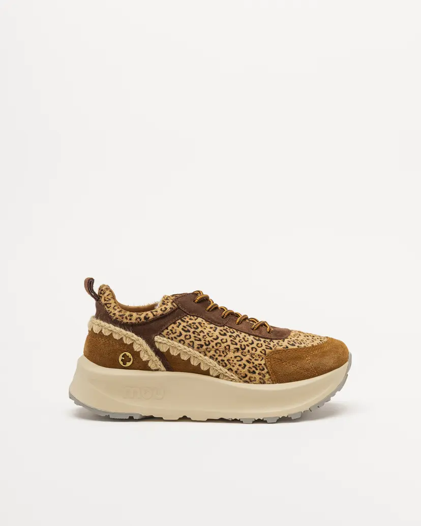 Mou Mou Speed Eskimo Sneak Lace Cowskin Brown Platform sneakers