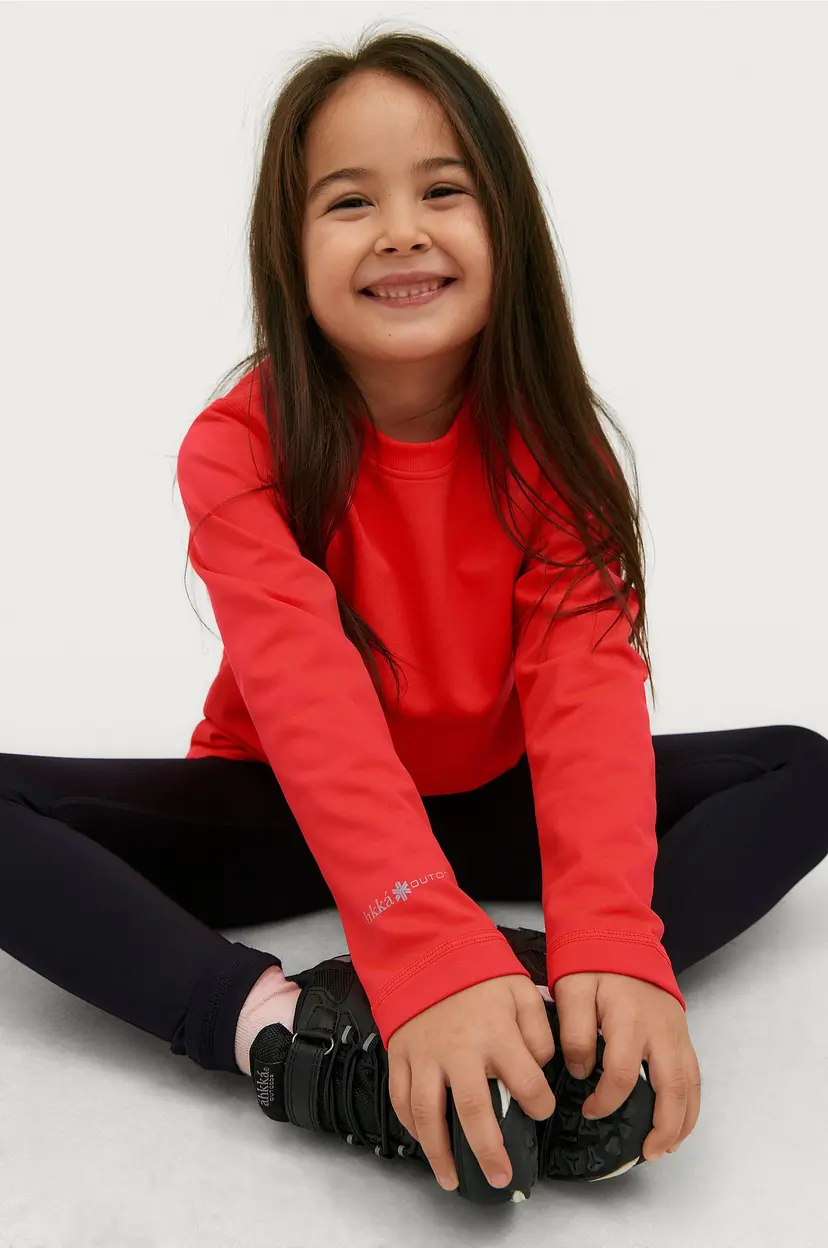 Áhkká Treningsgenser / undertrøye Winter Fleece RN LS Kids - Rød