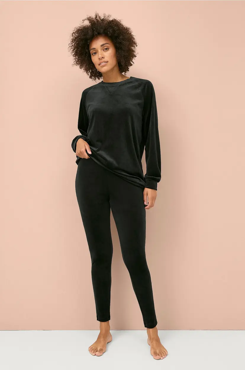 Ellos Collection Leggings i velur - Svart