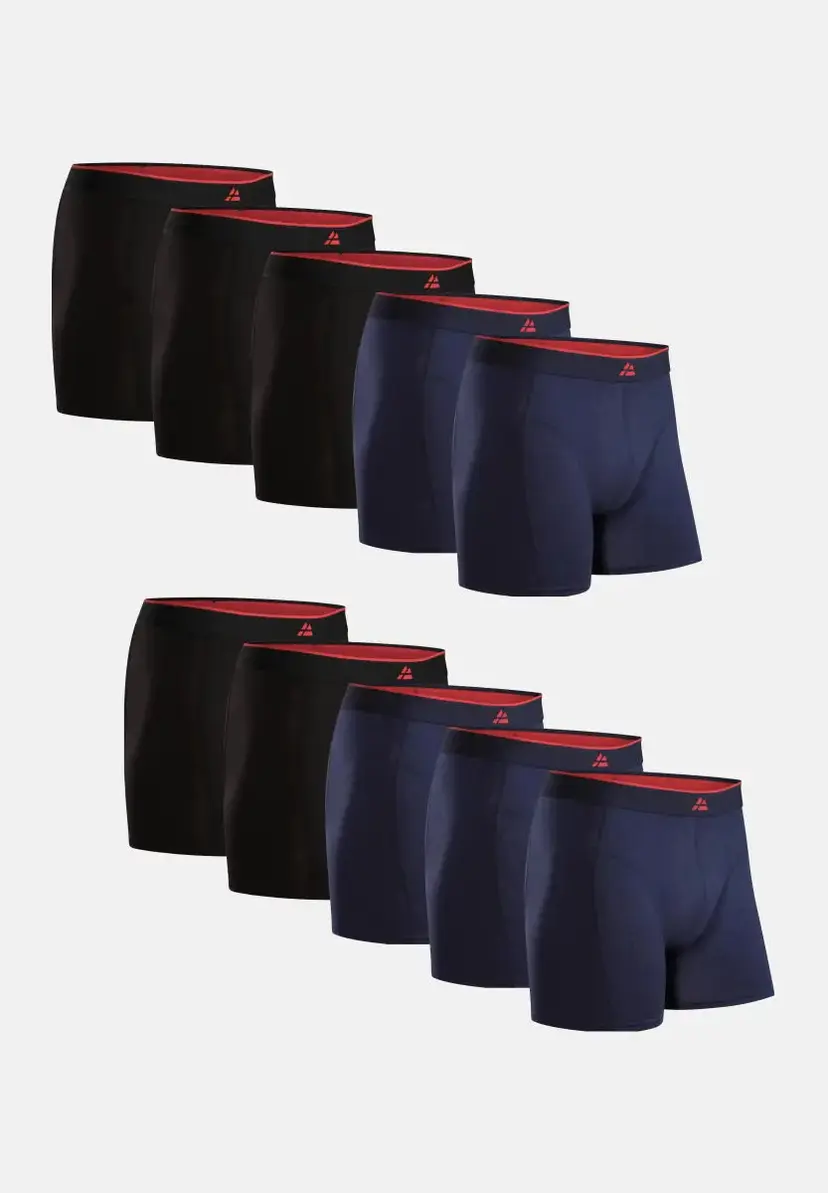 DANISH ENDURANCE DANISH ENDURANCE Bambu Boxershorts, Sort/Rød | Marine blå, M
