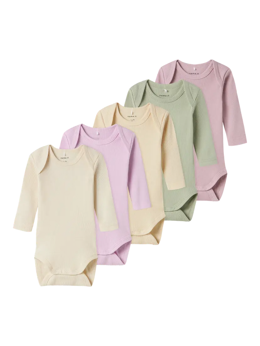 NAME IT Body 5pk "SOLID RIB" Winsome Orchid