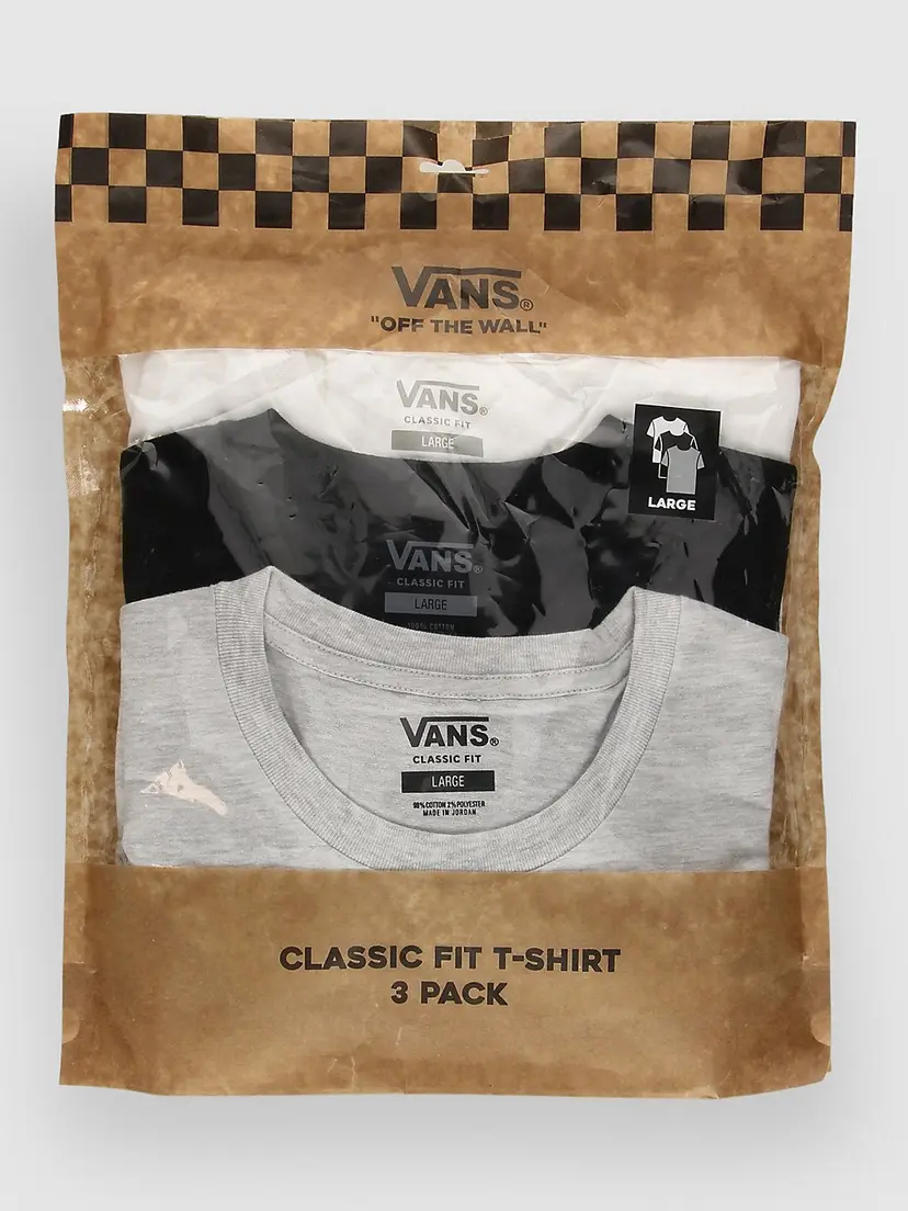 Vans Vans Basic Multipack 3PK T-skjorte grå
