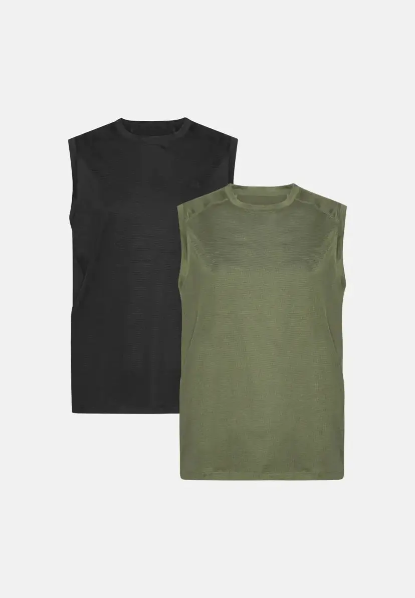 DANISH ENDURANCE SUSTAIN SPORTSTOP Træningstanktop til mænd, Sort | Olivengrøn, 2XL, Let og hurtigtørrende, OEKO-TEX® STANDARD 100-certificeret