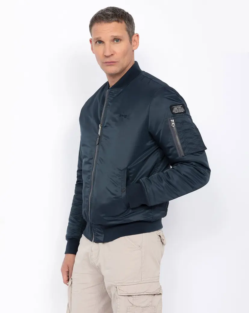 Schott Schott Recycled Nylon MA-1 Bomberjakke Navy - 2XL
