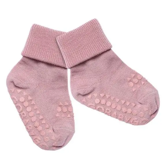 Go Baby Go Antiskli krabbesokker i ull Rose blush