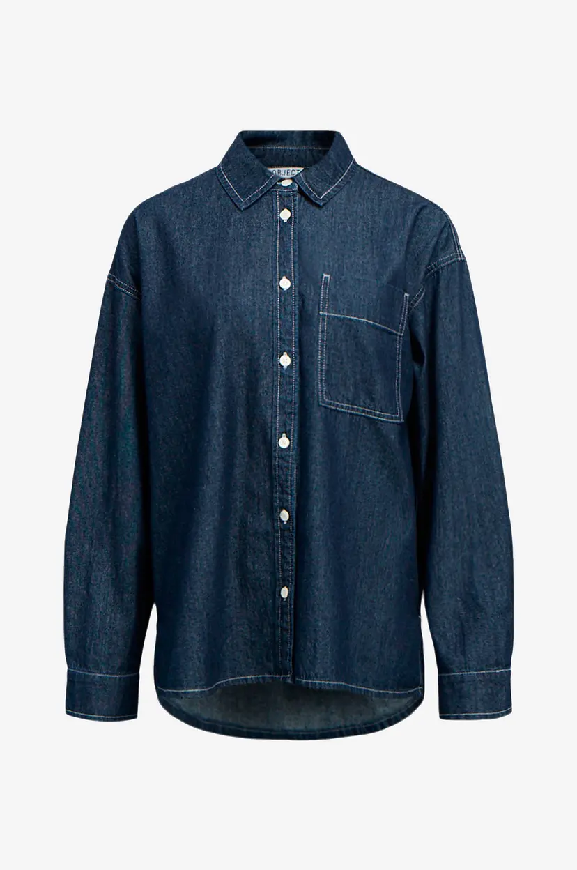 Object Collectors Item Denimskjorte objGina L/S LO - Blå