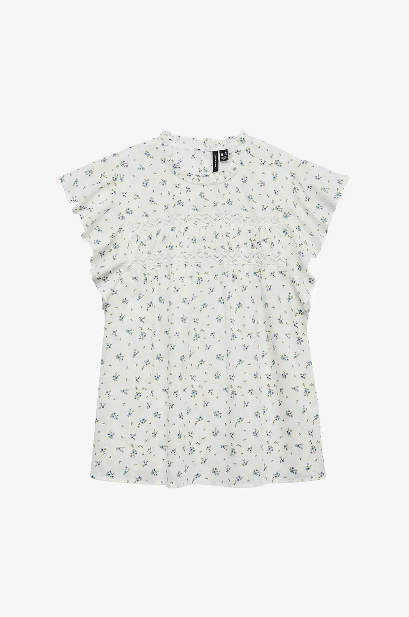 Vero Moda Girl Bluse vmTrine SL Lace - Hvit