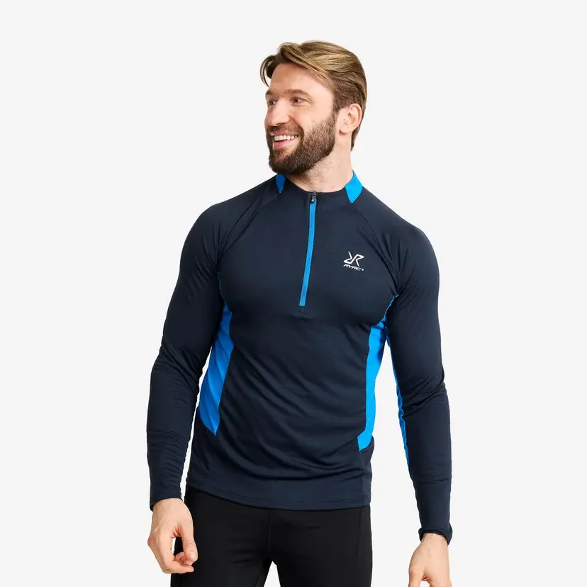 RevolutionRace Force Light Half-zip Top Herre Navy/Imperial Blue