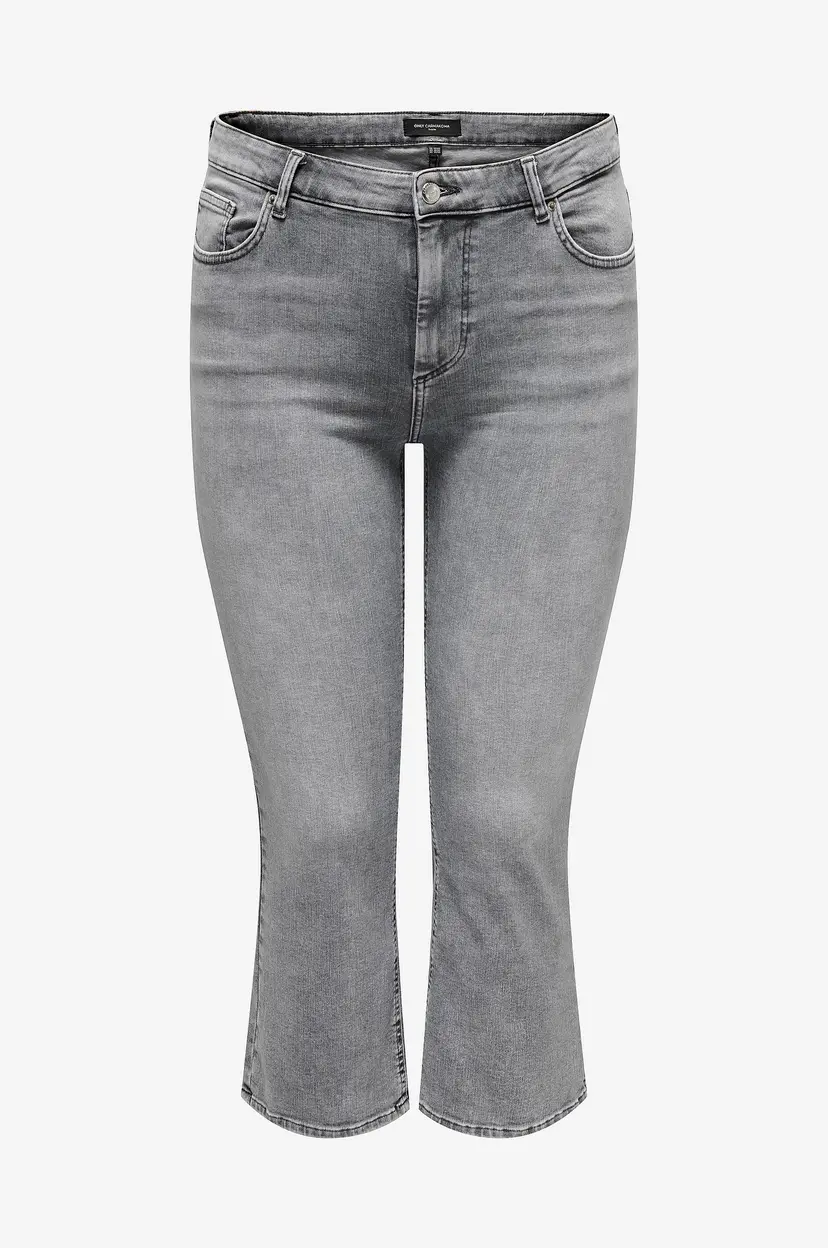Only Carmakoma Jeans carWilly Reg SK Cropped Flare Dnm T - Grå