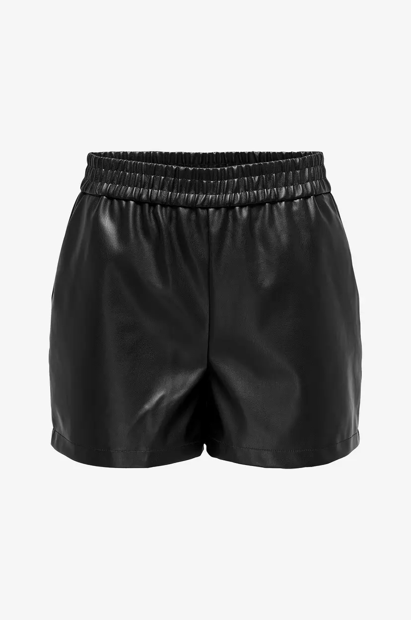 JDY Shorts jdyAlaia MW Faux Leather - Svart