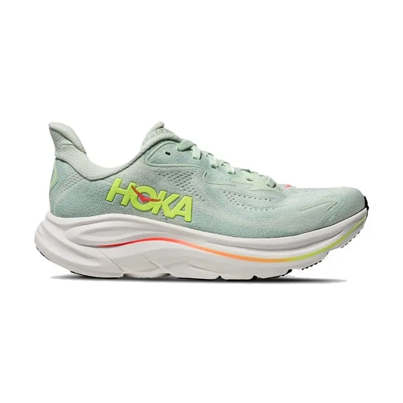 HOKA Hoka W Clifton 10 Wide Sea Glass/Neon Flame