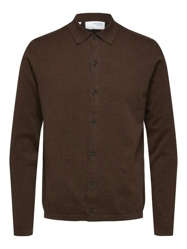 SELECTED SLHBERG LS KNIT POLO CARDIGAN B