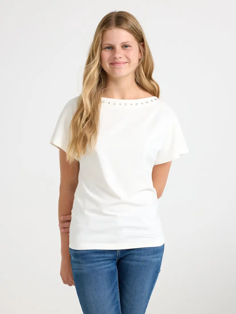 Lindex Kortermet topp med knapper