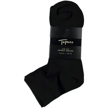 Topeco Topeco Strømper 4P Mid Cut Sport Socks Svart polyamid Str 40/45 Herre