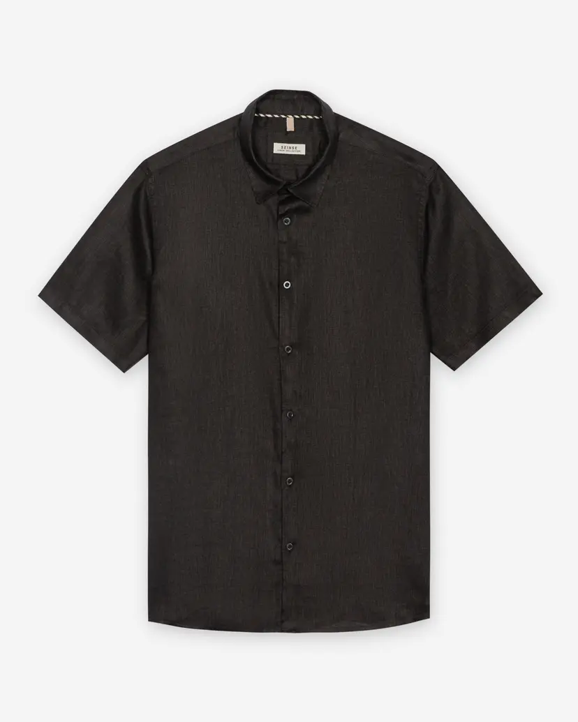 Seinse Seinse CE1083SS Black Camisa de linho manga curta