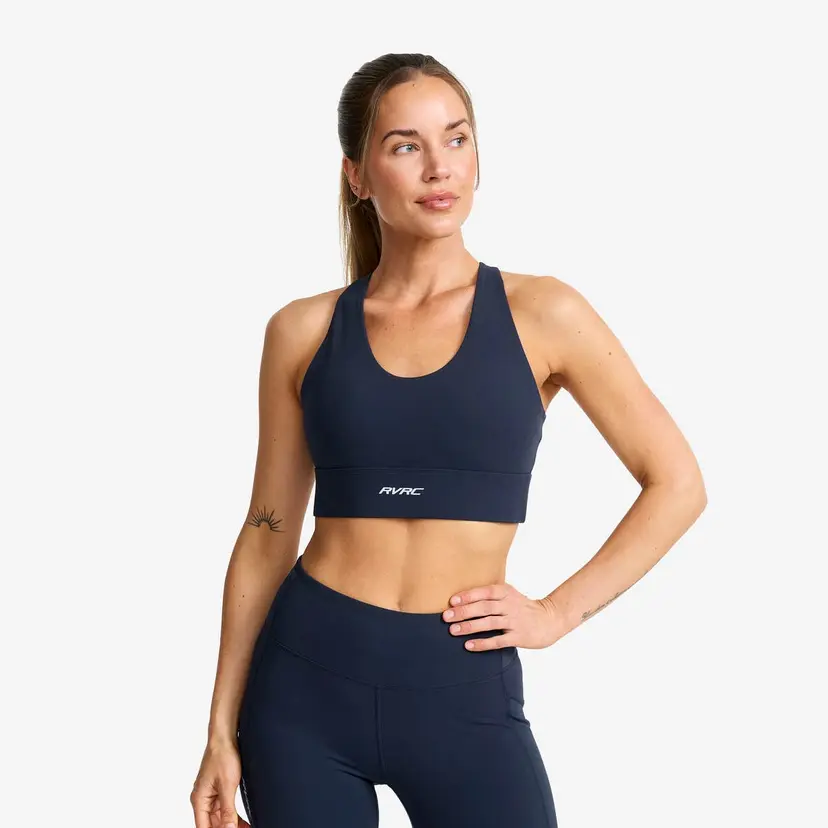 RevolutionRace Rapid V Longline Medium Sports Bra Dame Deep Navy