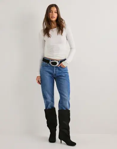 Nelly Nelly - Svart - Round Wide Shaft Boot