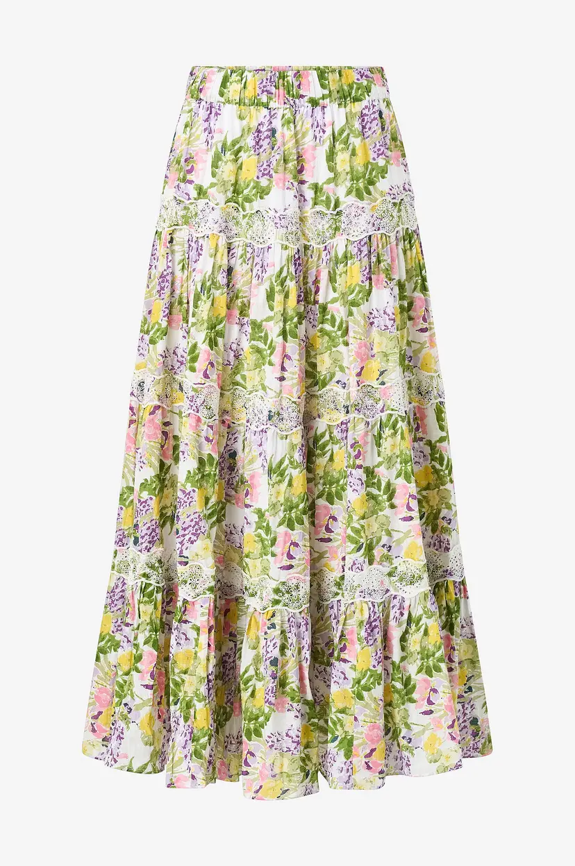By Timo Maxi skjørt Cotton Slub - Lilla