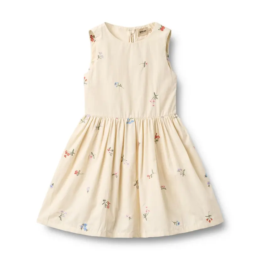 Wheat Wheat Kjole Thelma  Ivory Embroidery Flowers (98 /3 år)
