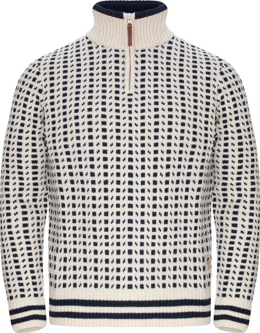 Gridarmor Gridarmor Men's Classic Wool HalfZip Sweater Snow White