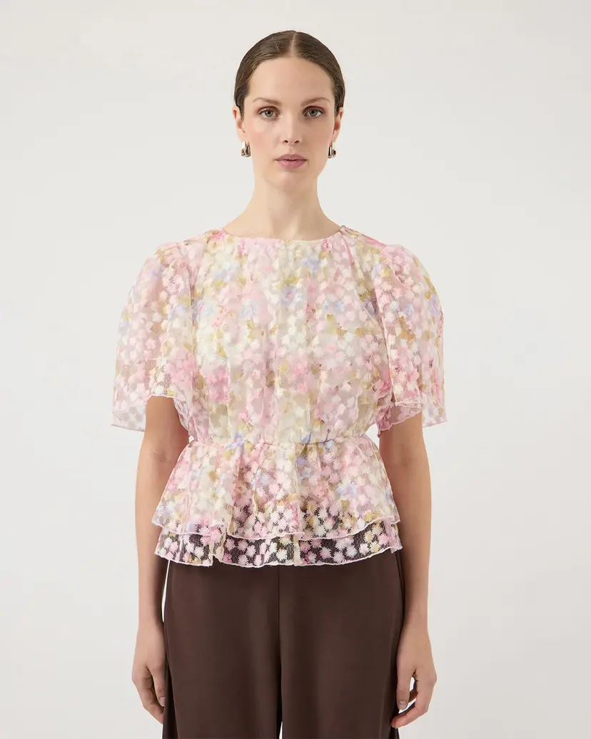 Y.A.S Topp Leanna Peplum