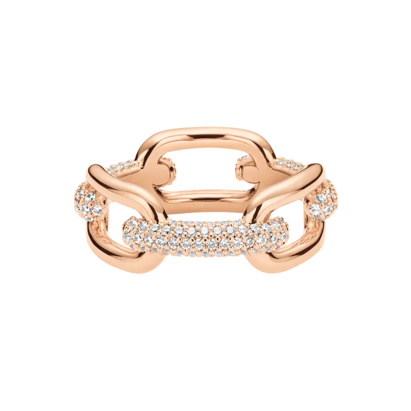 Daniel Wellington Rose Gold Ring Crystal Link | DW
