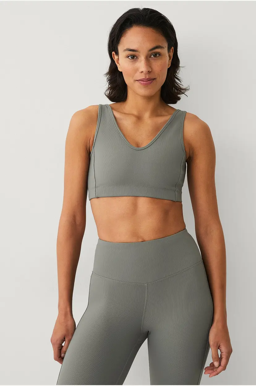 Ellos STUDIO Sports-BH V-neck Structure - Grå