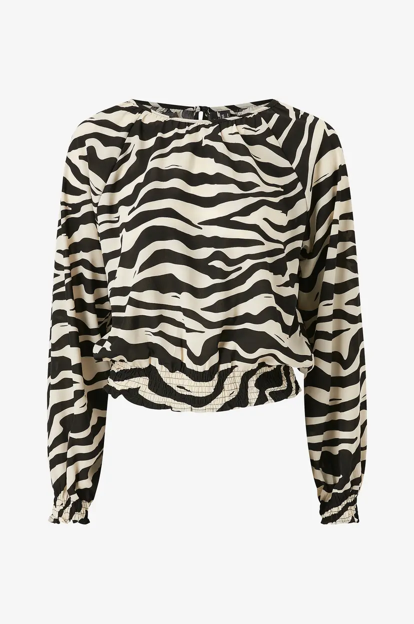 Vero Moda Bluse vmShilah Naja LS Short Top Wvn - Beige