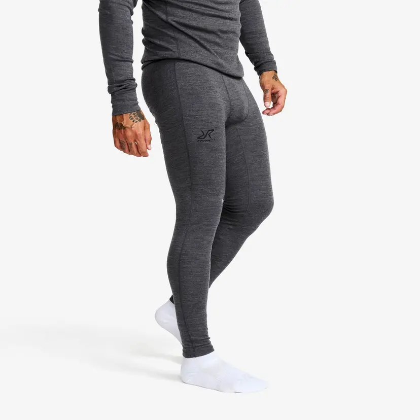 RevolutionRace Route Merino Warm Base Layer Pants Herre Dark Grey Melange