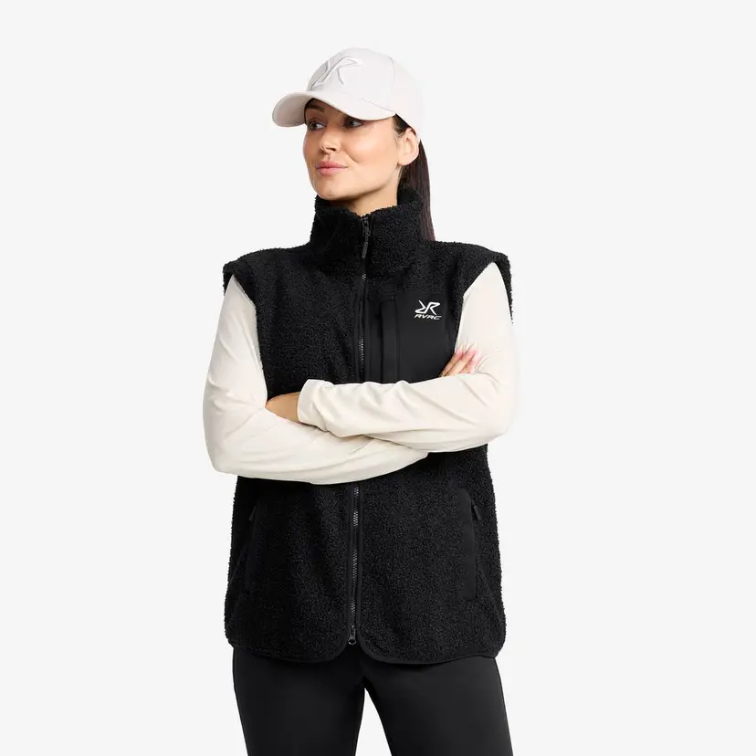 RevolutionRace Bigfoot Pile Fleece Vest Dame Black