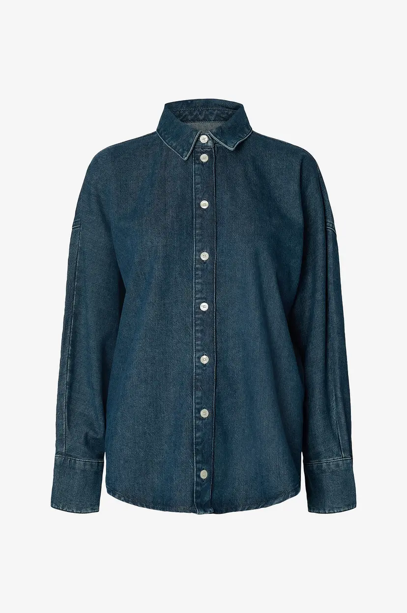 Selected Women Denimskjorte Slwbella Batsleeve Denim Shirt - Blå