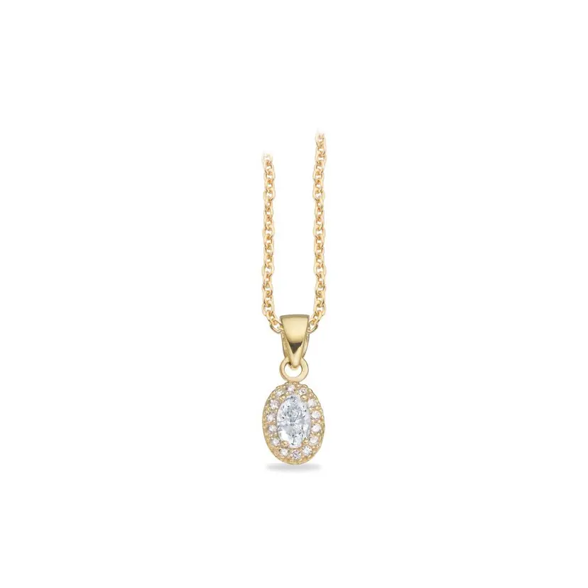 Scrouples Scrouples - 8kt vedhæng med sten i oval rosette - 215893