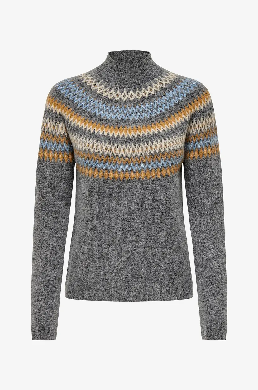 ONLY Genser onlAmelia LS High Neck JQ Knt - Grå