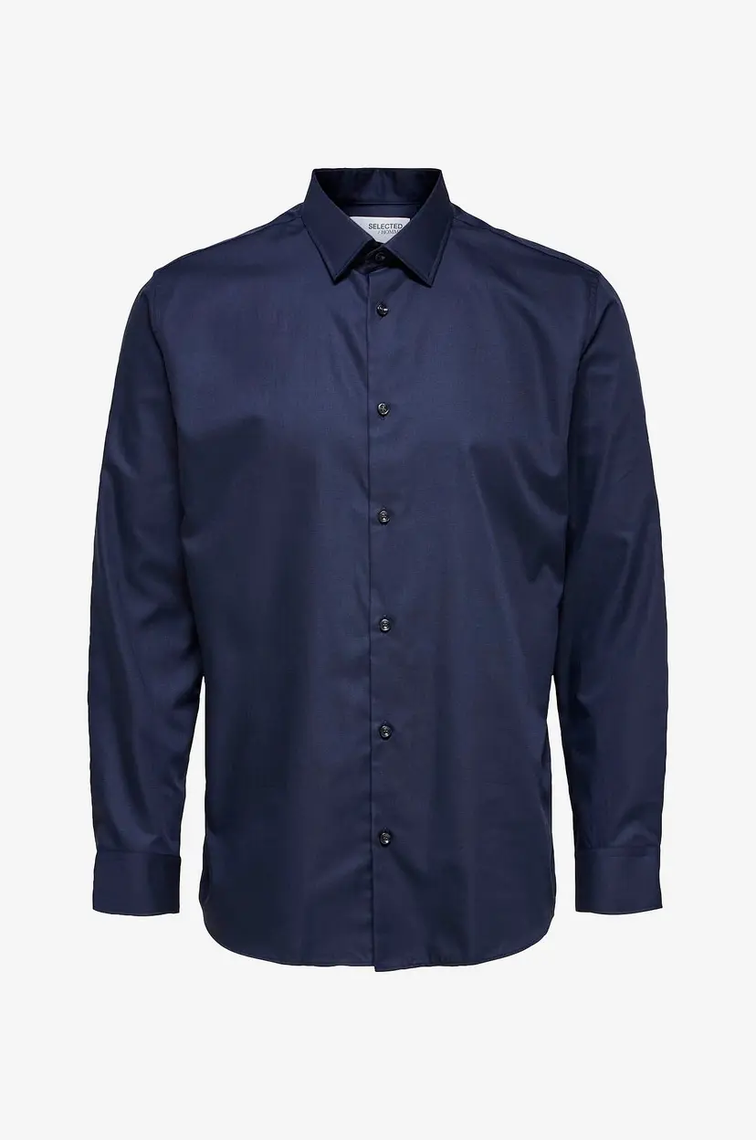 Selected Men Skjorte slhSlimethan Shirt Ls Classic B - Blå