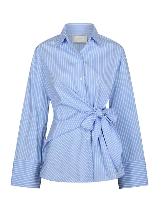 Neo Noir Neo Noir - Helisa Stripe Shirt - Light Blue