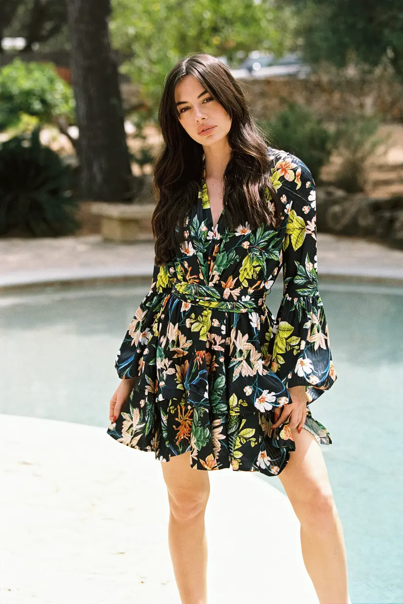 Kayani Asya Dress Black Flowergarden
