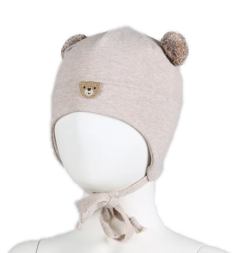 Kivat Lue med dusker i bomull «TEDDYBJØRN» Latte