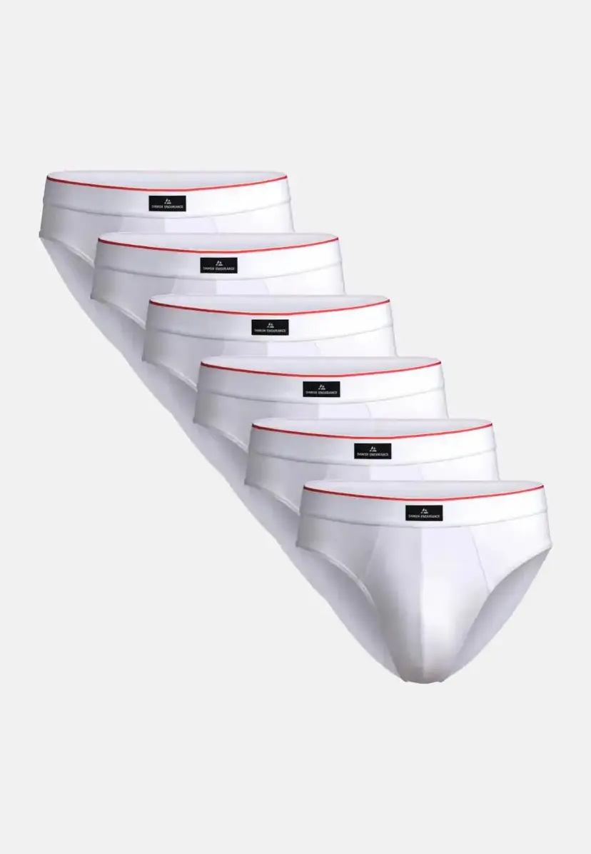 DANISH ENDURANCE DANISH ENDURANCE Hvid/Rød Blød og Åndbar Underbukser 3XL