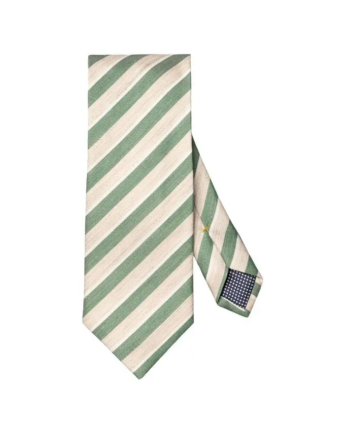 ETON Striped Woven Linen Silk Tie