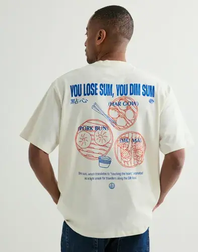 Woodbird Woodbird Wbbaine Dim Sum Tee T-skjorte med trykk Hvit