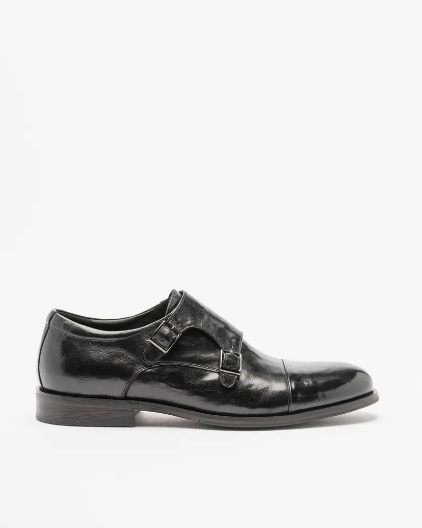 PROF PROF T229-254-AB53 Black Monk Strap Shoes
