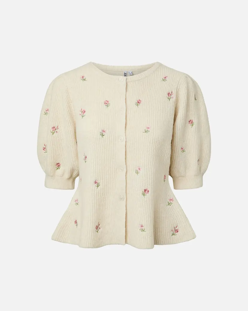 Pieces Strikket Cardigan Silly Puff SS Emb